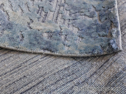 Stark Cedartown Light Slate Grey Modern Blue Grey Rug Medallion Hand Knotted - 100% Silk - 9x12' MSRP USD16250