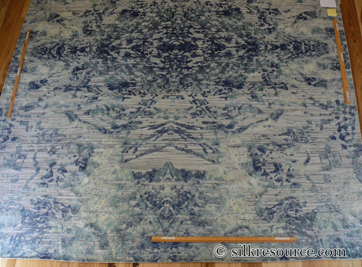 Stark Cedartown Light Slate Grey Modern Blue Grey Rug Medallion Hand Knotted - 100% Silk - 9x12' MSRP USD16250