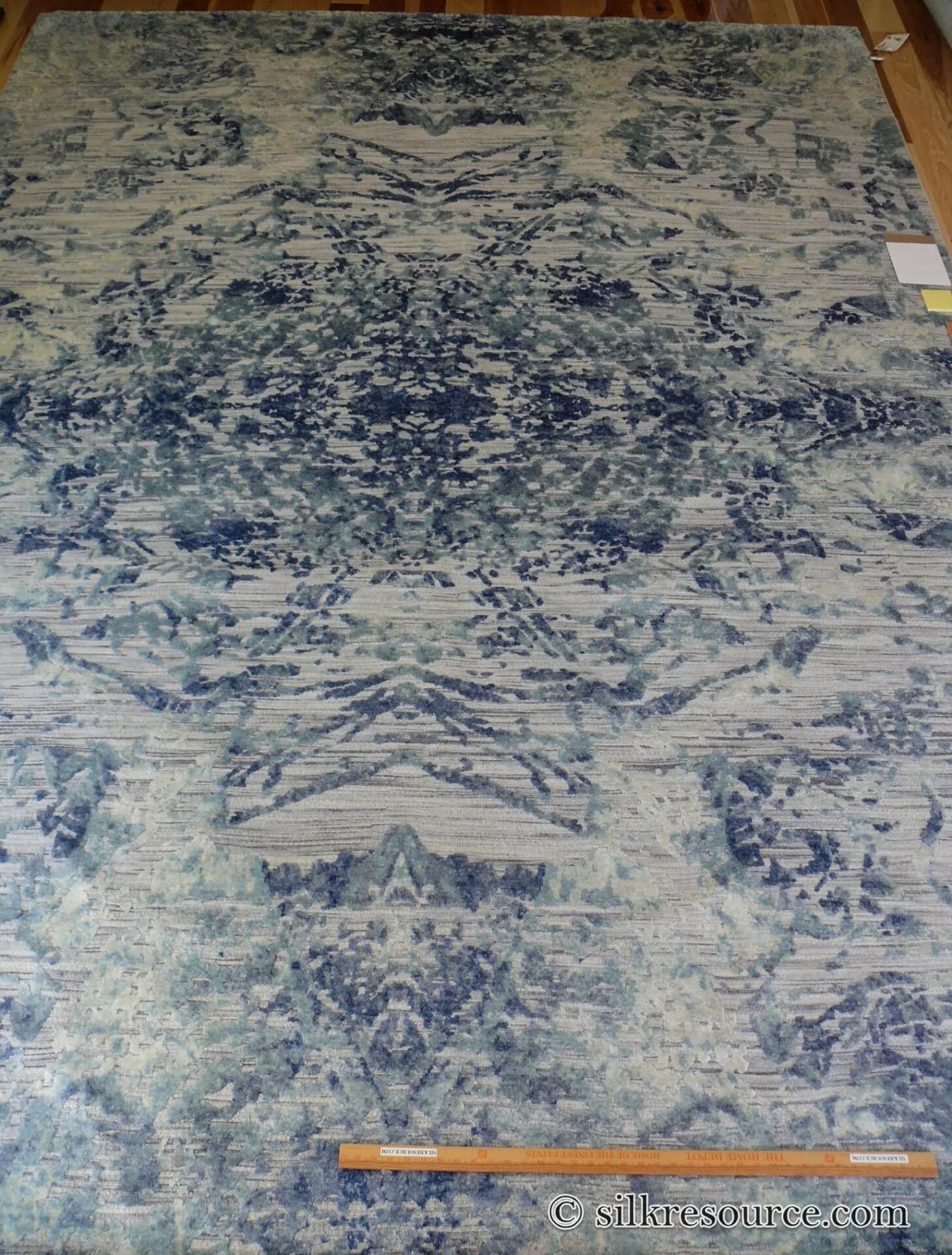 Stark Cedartown Light Slate Grey Modern Blue Grey Rug Medallion Hand Knotted - 100% Silk - 9x12' MSRP USD16250