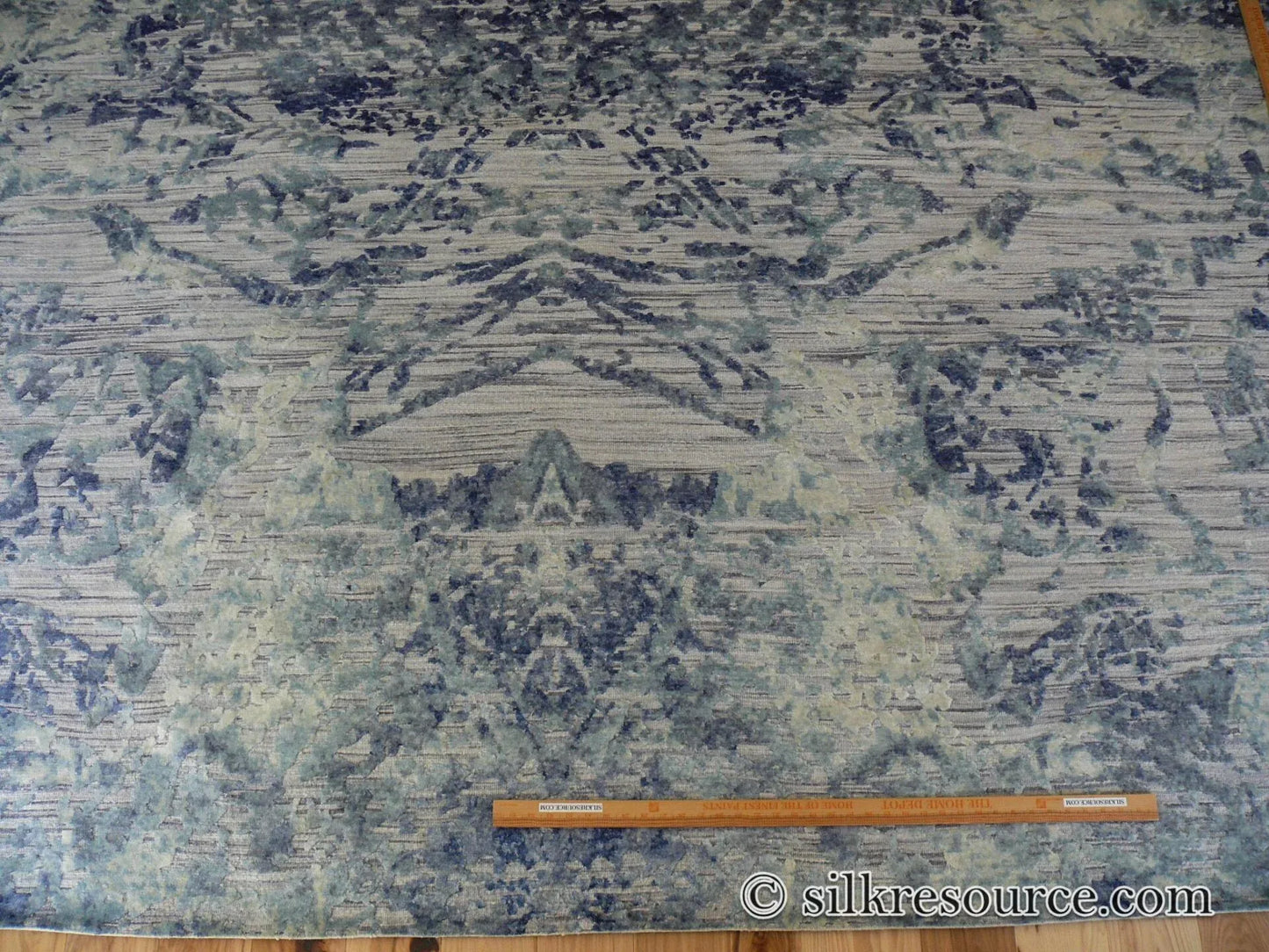 Stark Cedartown Light Slate Grey Modern Blue Grey Rug Medallion Hand Knotted - 100% Silk - 9x12' MSRP USD16250