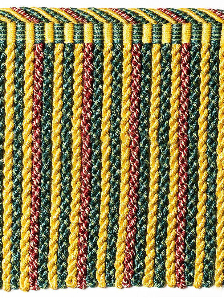 Scalamandre Safari Bullion Fringe B Hunter Bordeaux Green Yellow Red 100% Viscose MSRP USD308/y