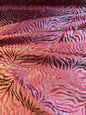 By Yard Tiger Cheetah Silk And Viscose Blend Damask Red And Gold Iridescent #33