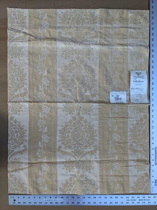 62 Ev11 Scalamandre Showroom Sample 33"x26" Ravenna Beige Floral Stripe