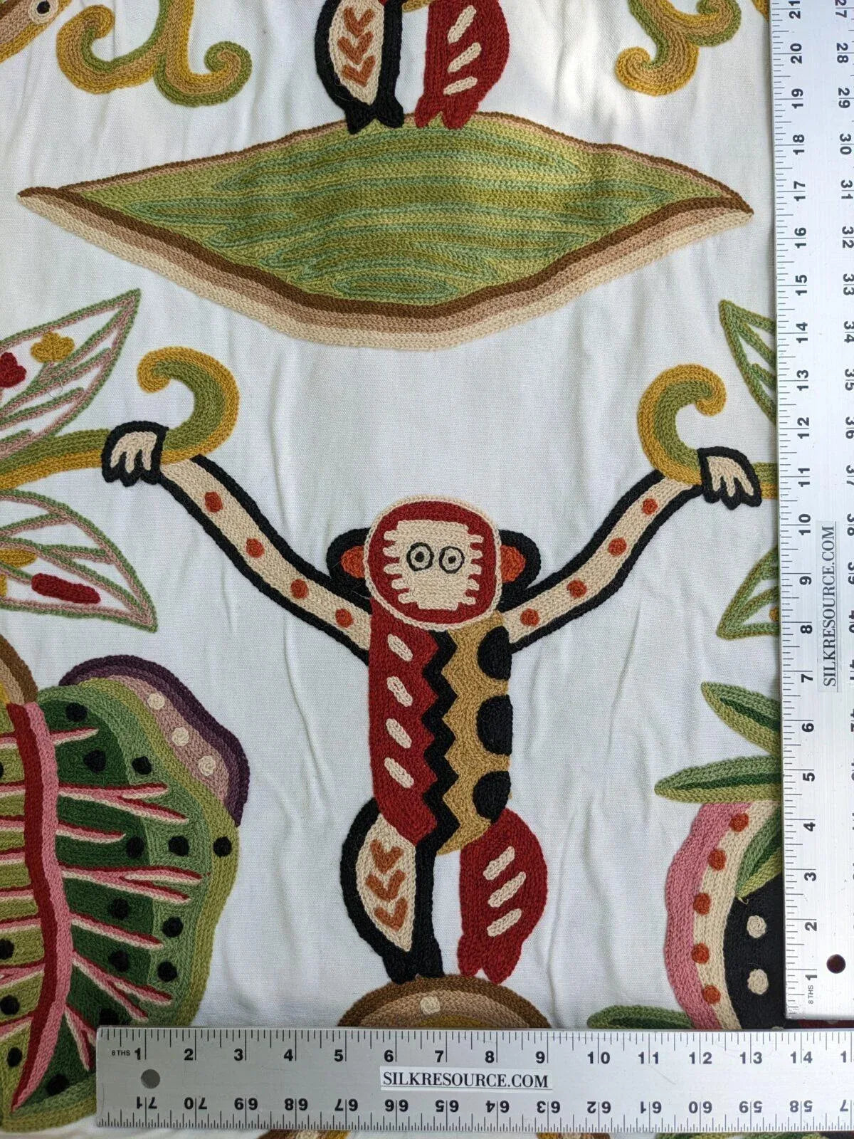 Clarence House Monkey Crewel Jembala Small Scale MSRP USD688/y