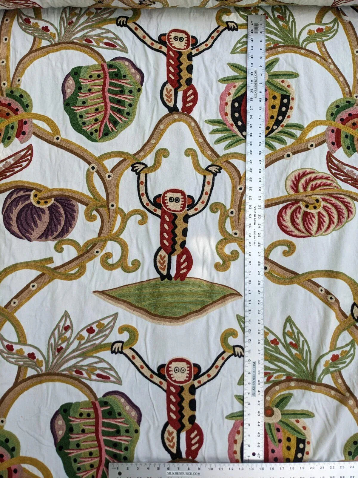 Clarence House Monkey Crewel Jembala Small Scale MSRP USD688/y