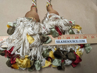 Scalamandre Lyon 100% Silk Tieback Red Yellow Brown Coral