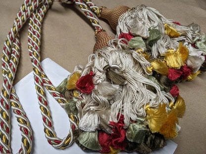 Scalamandre Lyon 100% Silk Tieback Red Yellow Brown Coral