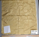 100% Silk Damask Lace Curvy Botanical Flower Vines Art Neuveu Goldspun Gold