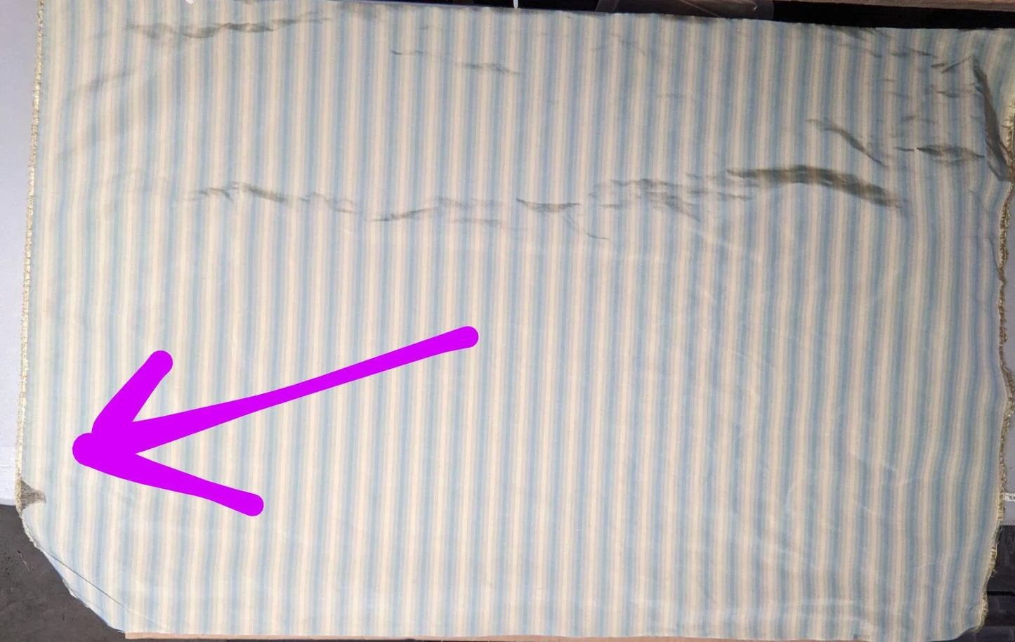 1y Scalamandre "domenico Stripe" 100% Silk Taffeta Blue Minor Defect