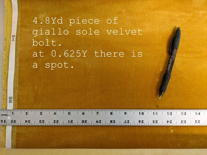 By Yard Scalamandre Pisanello Silk Velvet Giallo Sole Gold MSRP USD 558/Y