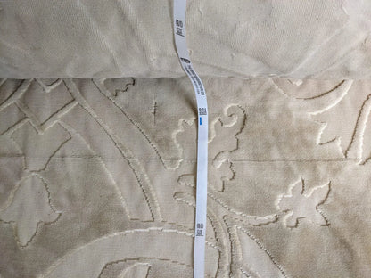 11y Scalamandre Velours Fonthill Savoie Beige Cut Velvet 100% Cotton Old World Weavers MSRP USD 304/Y Defects