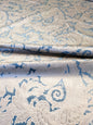 Scalamandre Palermo Velvet Paisley Beryl Blue Printed Velvet Botanical Foliage