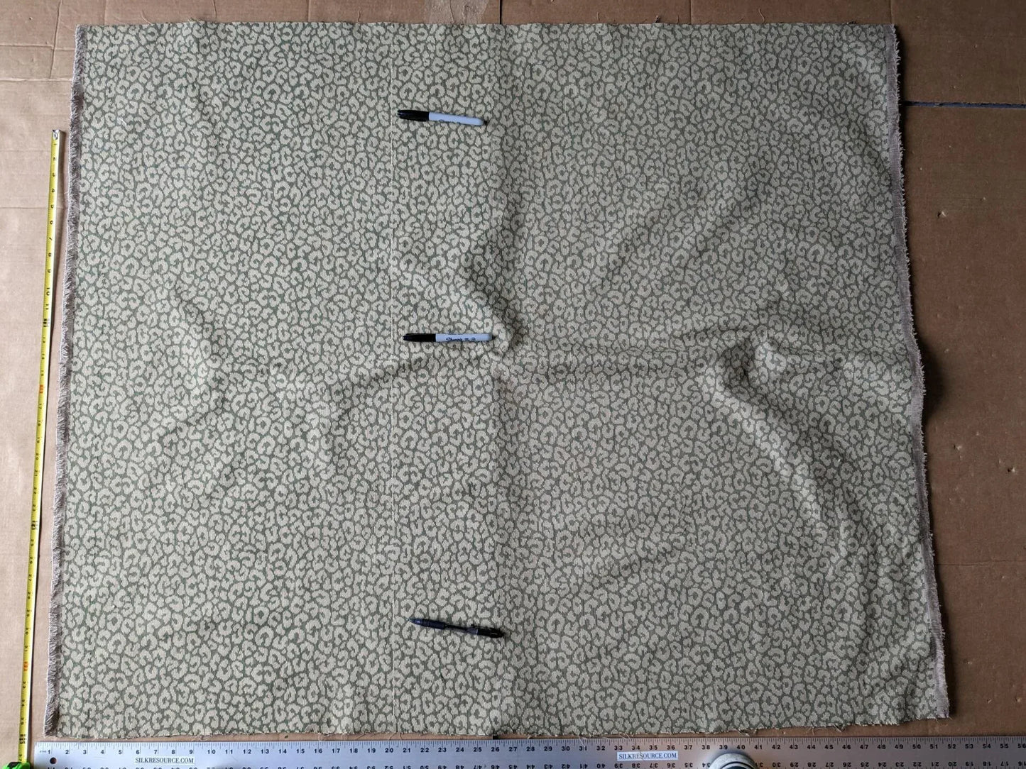 1.2Y Scalamandre Panthera Velvet Moss Green Panther Leopard Skin MSRP USD 256/Y Minor Defect