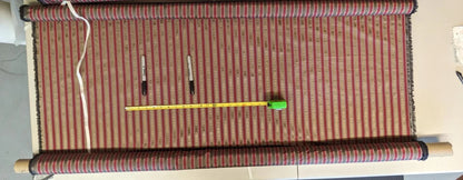 4.25Y Scalamandre 100%silk Shirred Stripe Persimmon Red Bronze MSRP USD 363/Y minor defects