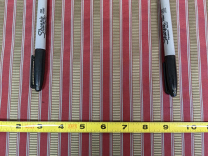 4.25Y Scalamandre 100%silk Shirred Stripe Persimmon Red Bronze MSRP USD 363/Y minor defects
