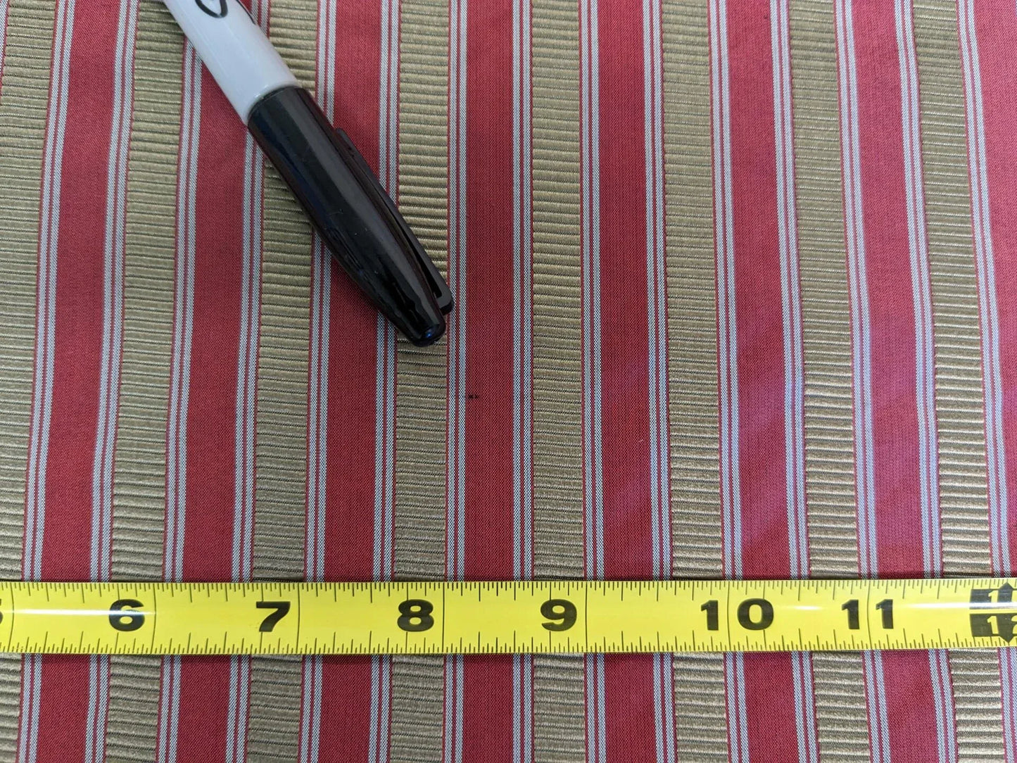 2.6Y Scalamandre 100% silk Shirred Stripe Persimmon Red Bronze Luxurious Timeless MSRP USD 363/Y minor defects