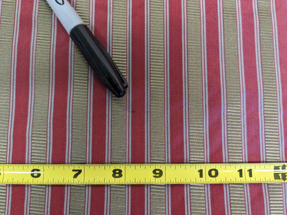 2.6Y Scalamandre 100% silk Shirred Stripe Persimmon Red Bronze Luxurious Timeless MSRP USD 363/Y minor defects