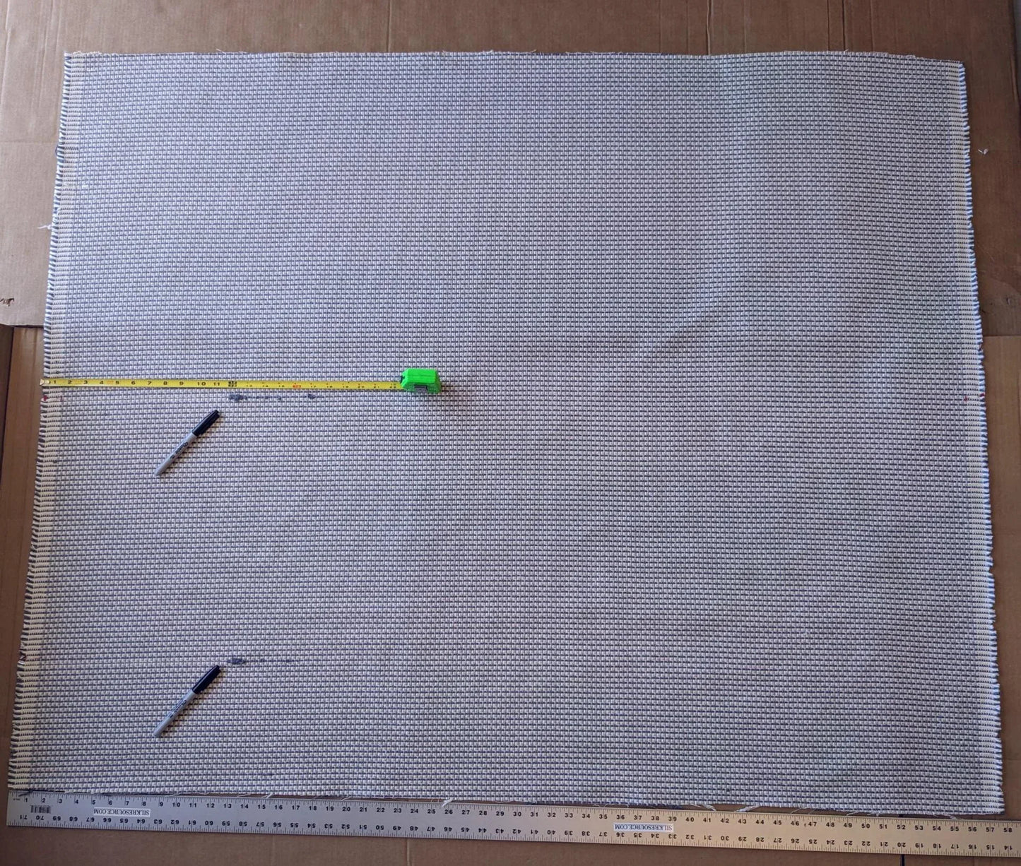 1.3Y Scalamandre Maia Grey Watkins Pewter Silver Blue Chenille MSRP USD 178/yard (Defects)