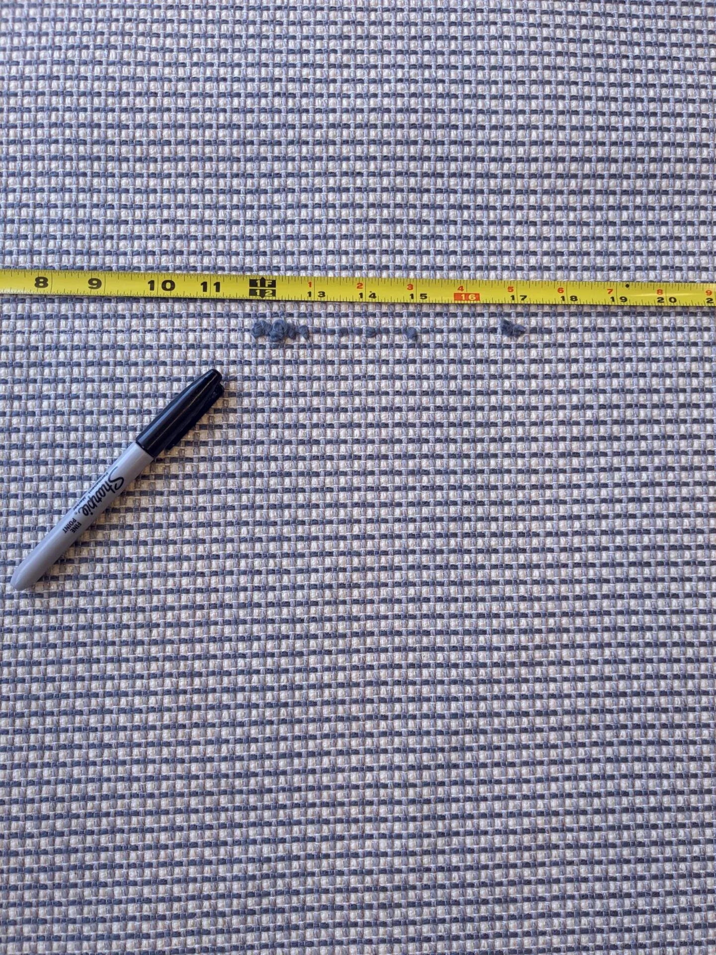 1.3Y Scalamandre Maia Grey Watkins Pewter Silver Blue Chenille MSRP USD 178/yard (Defects)