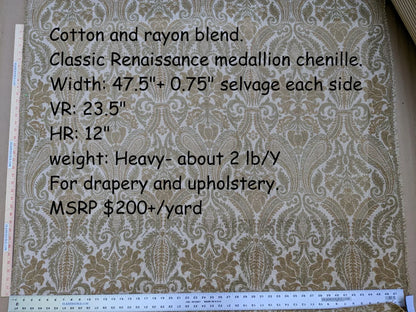 Scalamandre Classic Renaissance Medallion in Golden Chenille