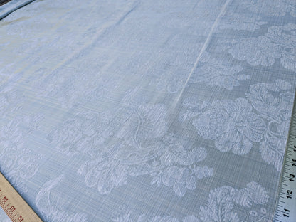 By Yard Scalamandre Uppsala White On Gustavian Blue Green Silk Damask MSRP USD 588/y