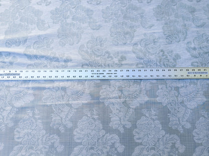 17x17" Sample Scalamandre Uppsala White On Gustavian Blue Green Silk Damask MSRP USD 588/y