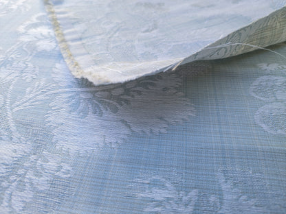 By Yard Scalamandre Uppsala White On Gustavian Blue Green Silk Damask MSRP USD 588/y