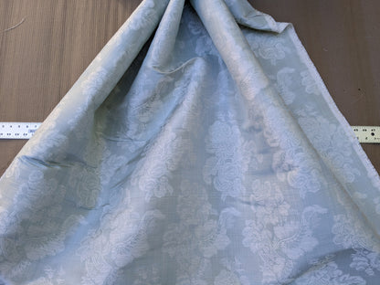 17x17" Sample Scalamandre Uppsala White On Gustavian Blue Green Silk Damask MSRP USD 588/y
