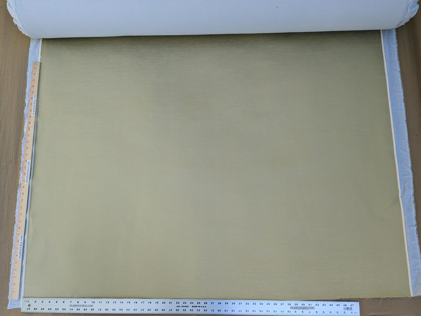 Designer Silk Wide Ribbed Aqua Green Stunning Super Heavy 2.2lbs/yard! MSRP USD 389