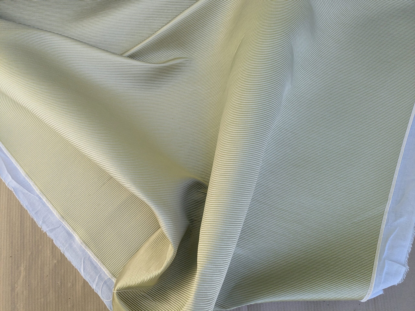 Designer Silk Wide Ribbed Aqua Green Stunning Super Heavy 2.2lbs/yard! MSRP USD 389