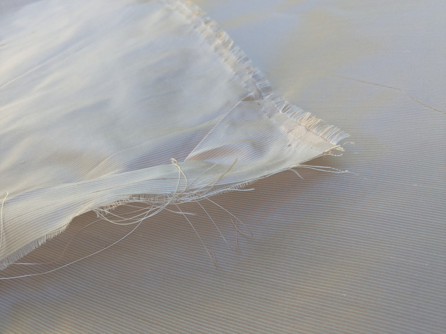 Scalamandre Silk Sheer Candy Stripe Peach Baby Pink Peach Cream 82% Silk 18% Dacron