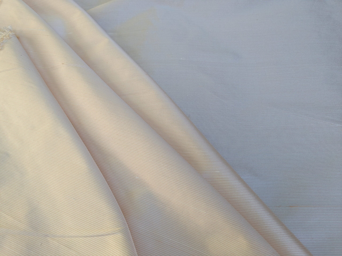 Scalamandre Silk Sheer Candy Stripe Peach Baby Pink Peach Cream 82% Silk 18% Dacron