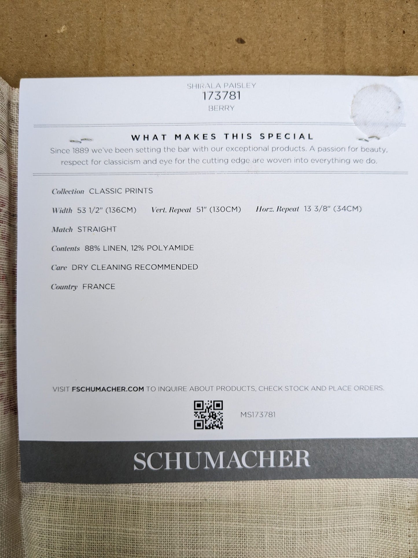 Schumacher Shirala Paisley in Berry Red Multicolor floral patterns Wallpaper MSRP USD 368/y