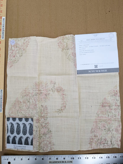 Schumacher Shirala Paisley in Berry Red Multicolor floral patterns Wallpaper MSRP USD 368/y