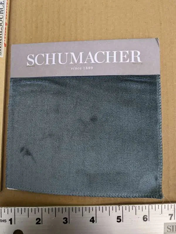 Schumacher Venetian Silk Velvet in Cadet Blue Solid MSRP USD 568/y