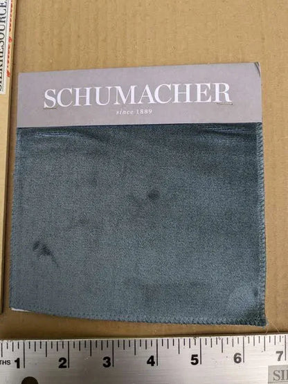 Schumacher Venetian Silk Velvet in Cadet Blue Solid MSRP USD 568/y