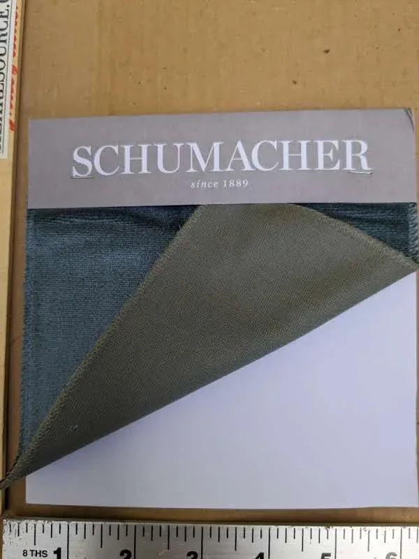 Schumacher Venetian Silk Velvet in Cadet Blue Solid MSRP USD 568/y