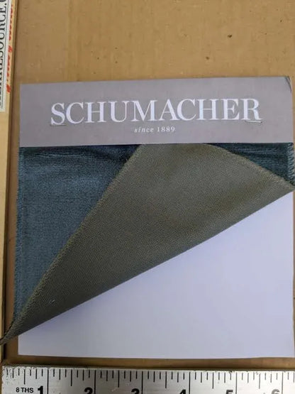 Schumacher Venetian Silk Velvet in Cadet Blue Solid MSRP USD 568/y