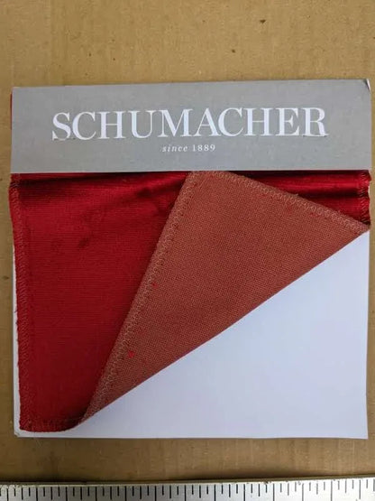 Schumacher Venetian Silk Velvet in Ruby Red Solid MSRP USD 568/y
