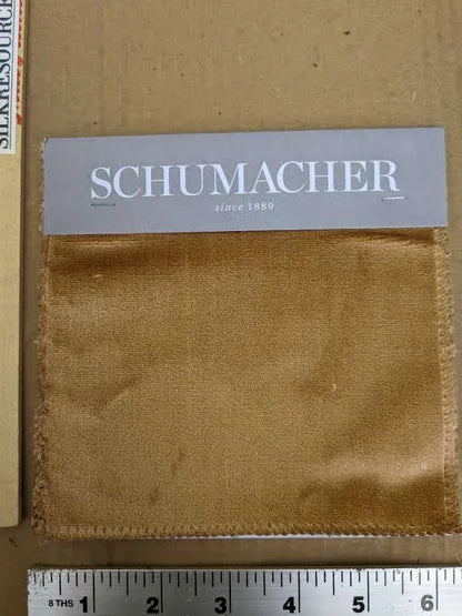 Schumacher Venetian Silk Velvet in  Bellini Light Brown Solid MSRP USD 568/y