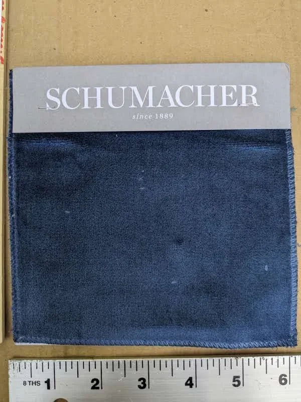 Schumacher Venetian Silk Velvet in Sapphire Deep Blue Solid MSRP USD 568/y