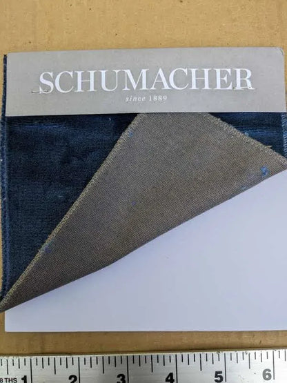 Schumacher Venetian Silk Velvet in Sapphire Deep Blue Solid MSRP USD 568/y
