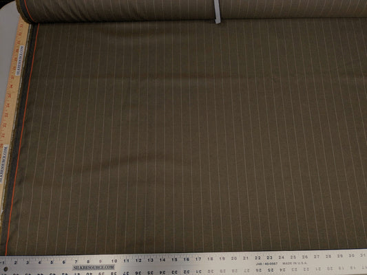 By Yd High End 100%WOOL SATIN STRIPE DEEP CHARCOAL from UK MSRP USD160+/y