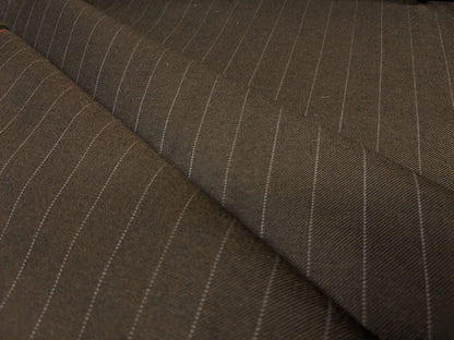 By Yd High End 100%WOOL SATIN STRIPE DEEP CHARCOAL from UK MSRP USD160+/y