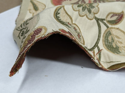 Lee Jofa Bramshill Lampas Antique Off White Red Green Jacobean Tree Of Life Cotton Viscose  MSRP USD 276/Y