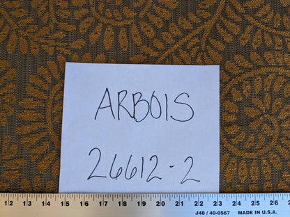 Scalamandre Arbois Jacquard Umber &amp; Ochre Gold Trees Curvy Fern Leaves Heavy Cotton Tapestry MSRPUSD 219/Y