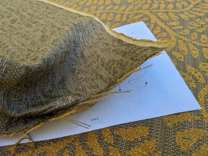 Scalamandre Arbois Jacquard Umber &amp; Ochre Gold Trees Curvy Fern Leaves Heavy Cotton Tapestry MSRPUSD 219/Y