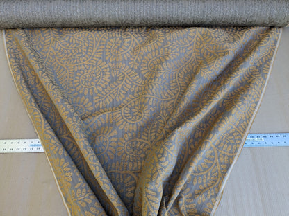 Scalamandre Arbois Jacquard Umber &amp; Ochre Gold Trees Curvy Fern Leaves Heavy Cotton Tapestry MSRPUSD 219/Y