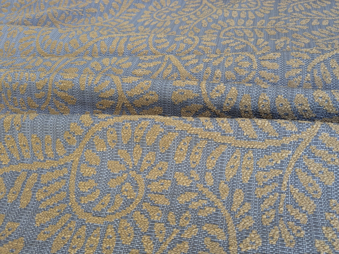 Scalamandre Arbois Jacquard Umber &amp; Ochre Gold Trees Curvy Fern Leaves Heavy Cotton Tapestry MSRPUSD 219/Y