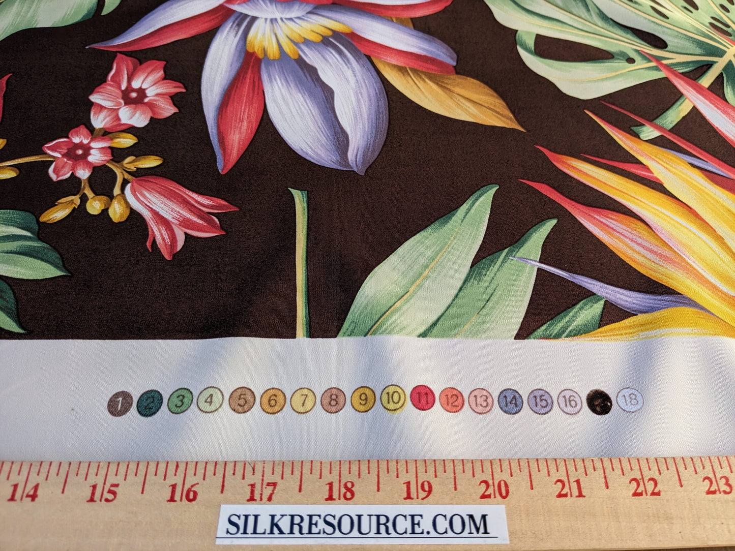 By Yard Scalamandre Key West Gw Brown Tropical Flower Hibiscus Monstera bird of paradise Banana Print MSRP USD 288/Yd